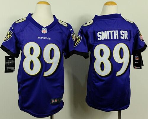 Ravens #89 Steve Smith Sr Purple Team Color Youth Stitched NFL New Elite Jersey