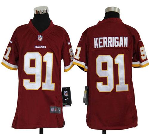 Redskins #91 Ryan Kerrigan Burgundy Red Team Color Youth Stitched NFL Elite Jersey