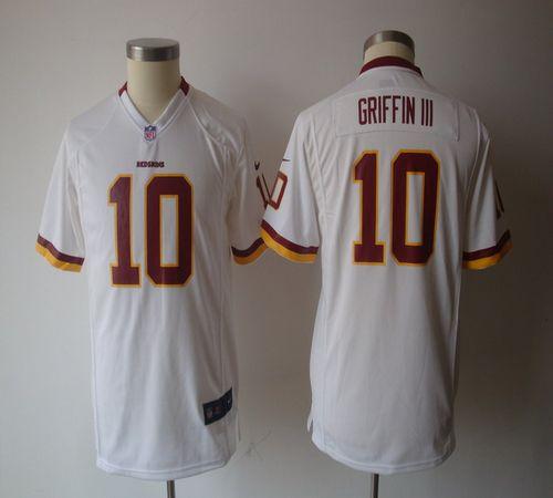 Redskins #10 Robert Griffin III White Youth NFL Game Jersey