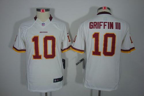 Redskins #10 Robert Griffin III White Youth Stitched NFL Limited Jersey