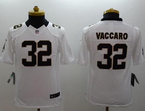 Saints #32 Kenny Vaccaro White Youth Stitched NFL Limited Jersey