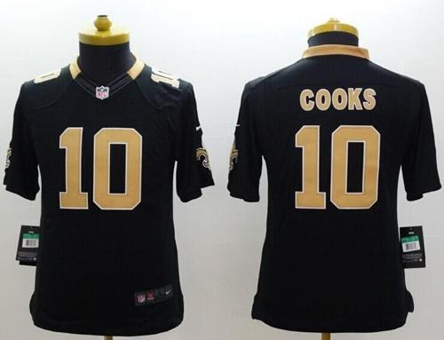 Saints #10 Brandin Cooks Black Team Color Youth Stitched NFL Limited Jersey