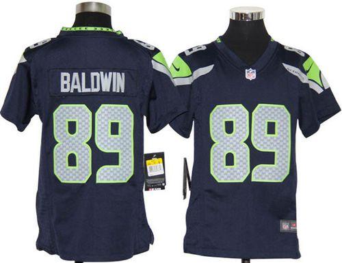Seahawks #89 Doug Baldwin Steel Blue Team Color Youth Stitched NFL Elite Jersey