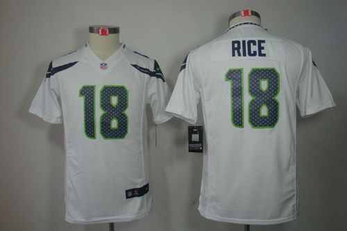 Seahawks #18 Sidney Rice White Youth Stitched NFL Limited Jersey