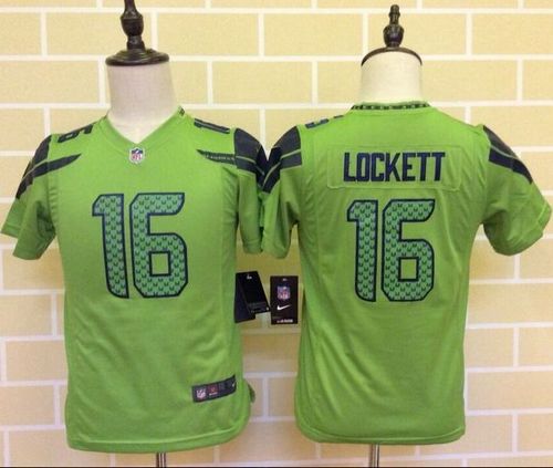 Seahawks #16 Tyler Lockett Green Alternate Youth Stitched NFL Elite Jersey