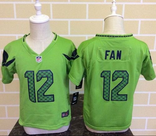 Toddler Seahawks #12 Fan Green Alternate Stitched NFL Elite Jersey