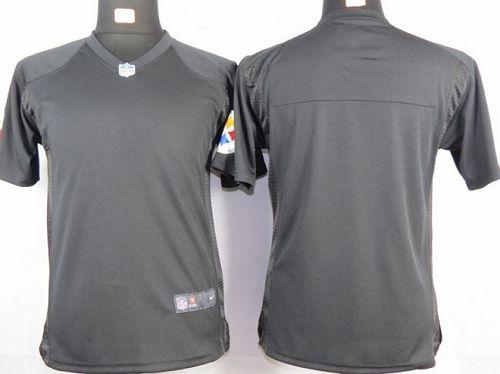 Steelers Blank Black Team Color Youth NFL Game Jersey
