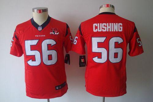 Texans #56 Brian Cushing Red Alternate With 10TH Patch Youth Stitched NFL Limited Jersey