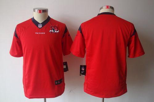Texans Blank Red Alternate With 10TH Patch Youth Stitched NFL Limited Jersey