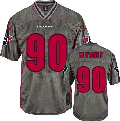Texans #90 Jadeveon Clowney Grey Youth Stitched NFL Elite Vapor Jersey