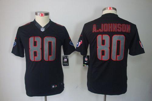 Texans #80 Andre Johnson Black Impact Youth Stitched NFL Limited Jersey
