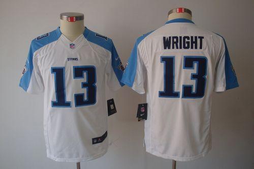 Titans #13 Kendall Wright White Youth Stitched NFL Limited Jersey