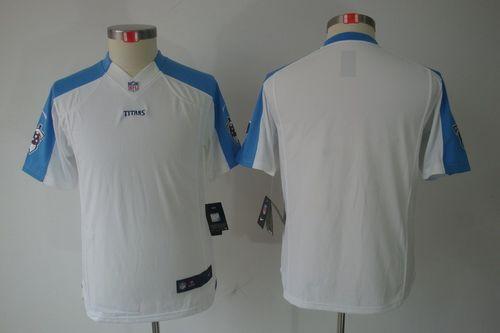 Titans Blank White Youth Stitched NFL Limited Jersey