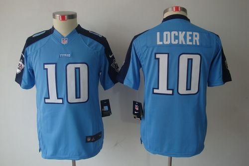 Titans #10 Jake Locker Light Blue Team Color Youth Stitched NFL Limited Jersey