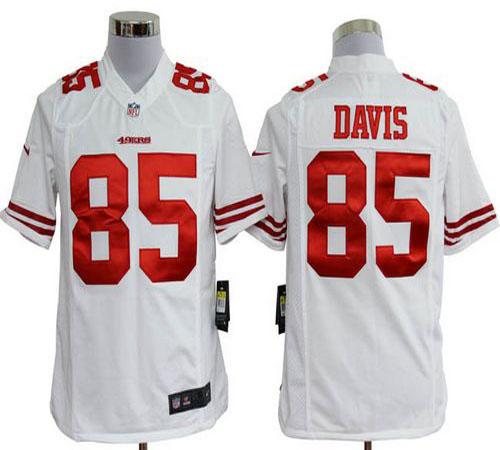 49ers #85 Vernon Davis White Men's Stitched NFL Game Jersey