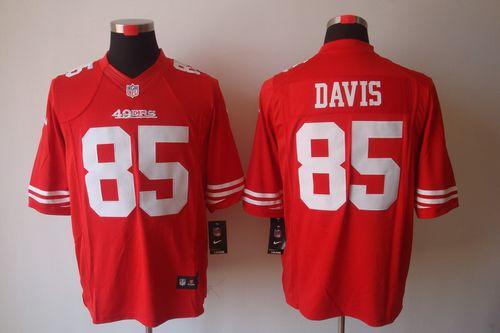 49ers #85 Vernon Davis Red Team Color Men's Stitched NFL Limited Jersey
