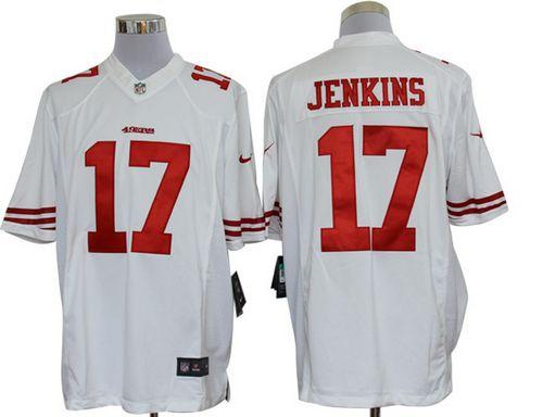 49ers #17 A.J. Jenkins White Men's Stitched NFL Limited Jersey
