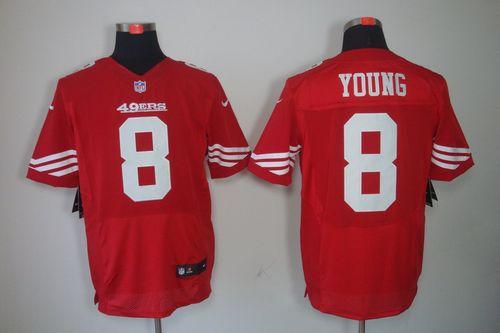 49ers #8 Steve Young Red Team Color Men's Stitched NFL Elite Jersey