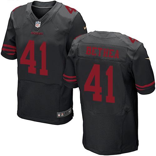 49ers #41 Antoine Bethea Black Alternate Men's Stitched NFL Elite Jersey
