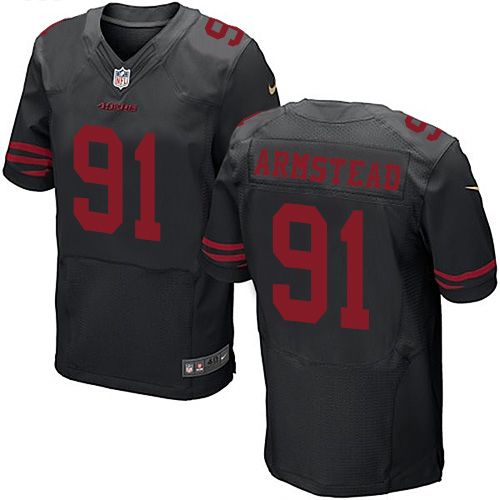 49ers #91 Arik Armstead Black Alternate Men's Stitched NFL Elite Jersey