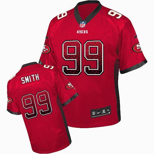 49ers #99 Aldon Smith Red Team Color Men's Stitched NFL Elite Drift Fashion Jersey