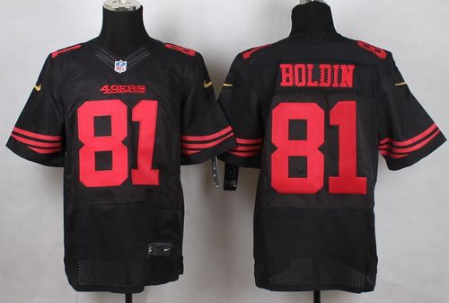 49ers #81 Anquan Boldin Black Alternate Men's Stitched NFL Elite Jersey