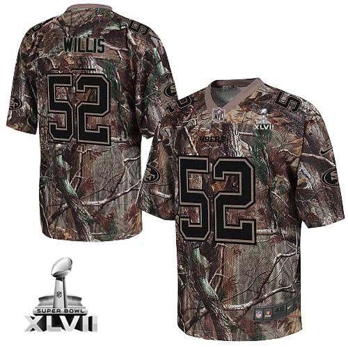 49ers #52 Patrick Willis Camo Super Bowl XLVII Men's Stitched NFL Realtree Elite Jersey