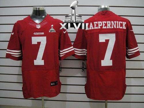 49ers #7 Colin Kaepernick Red Team Color Super Bowl XLVII Men's Stitched NFL Elite Jersey