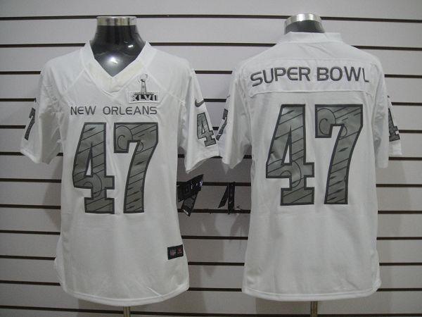 Men's New Orleans Super Bowl XLVII Elite White Jersey