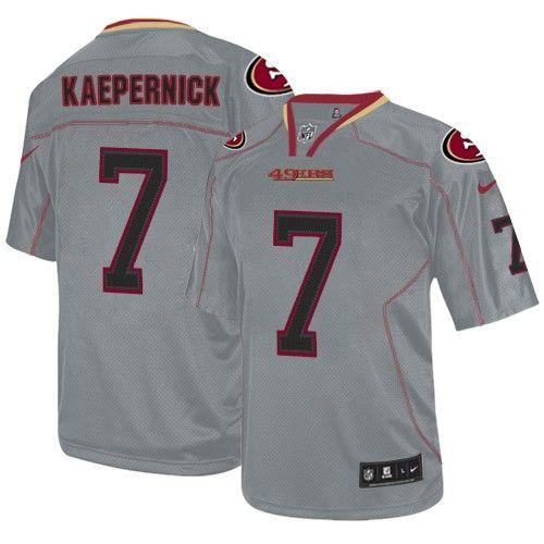 49ers #7 Colin Kaepernick Lights Out Grey Men's Stitched NFL Elite Jersey