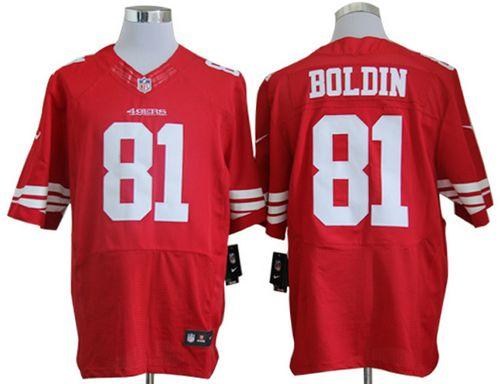 49ers #81 Anquan Boldin Red Team Color Men's Stitched NFL Elite Jersey