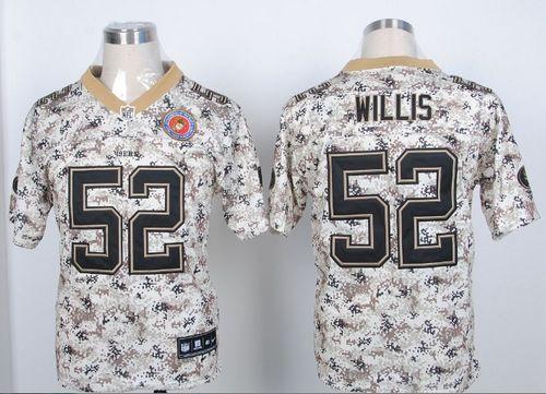 49ers #52 Patrick Willis Camo USMC Men's Stitched NFL Elite Jersey