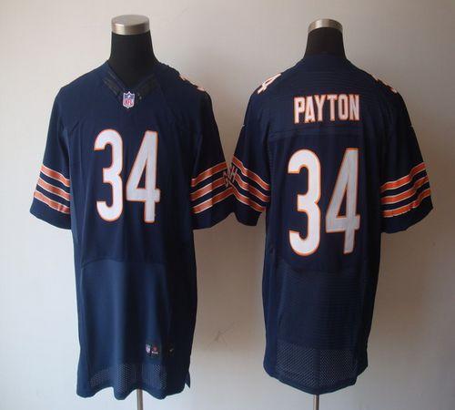 Bears #34 Walter Payton Navy Blue Team Color Men's Stitched NFL Elite Jersey