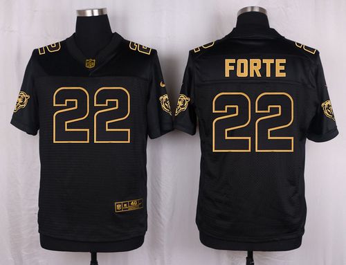 Bears #22 Matt Forte Black Men's Stitched NFL Elite Pro Line Gold Collection Jersey