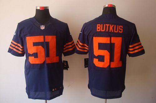 Bears #51 Dick Butkus Navy Blue 1940s Throwback Men's Stitched NFL Elite Jersey