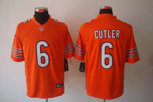 Bears #6 Jay Cutler Orange Alternate Men's Stitched NFL Limited Jersey