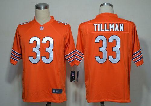 Bears #33 Charles Tillman Orange Alternate Men's Stitched NFL Game Jersey