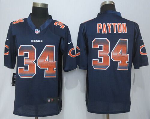 Bears #34 Walter Payton Navy Blue Team Color Men's Stitched NFL Limited Strobe Jersey