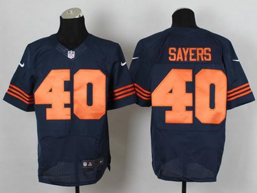 Bears #40 Gale Sayers Navy Blue 1940s Throwback Men's Stitched NFL Elite Jersey