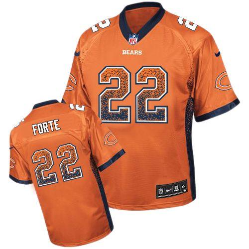 Bears #22 Matt Forte Orange Alternate Men's Stitched NFL Elite Drift Fashion Jersey