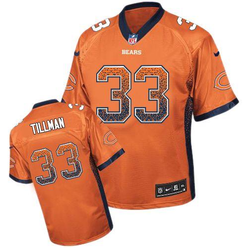 Bears #33 Charles Tillman Orange Alternate Men's Stitched NFL Elite Drift Fashion Jersey