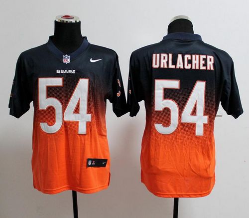 Bears #54 Brian Urlacher Navy Blue/Orange Men's Stitched NFL Elite Fadeaway Fashion Jersey