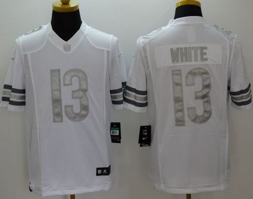 Bears #13 Kevin White White Men's Stitched NFL Limited Platinum Jersey
