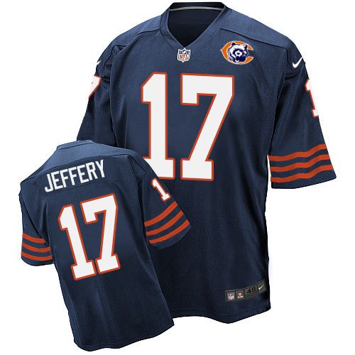 Bears #17 Alshon Jeffery Navy Blue Throwback Men's Stitched NFL Elite Jersey