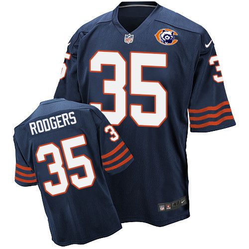 Bears #35 Jacquizz Rodgers Navy Blue Throwback Men's Stitched NFL Elite Jersey