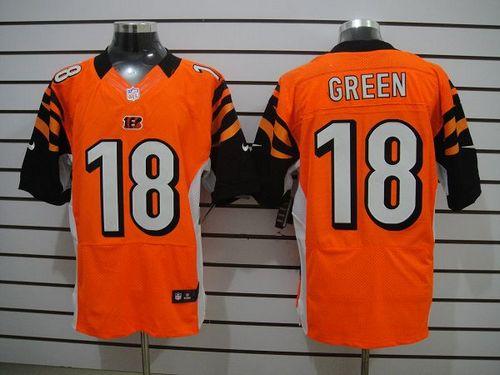 Bengals #18 A.J. Green Orange Alternate Men's Stitched NFL Elite Jersey