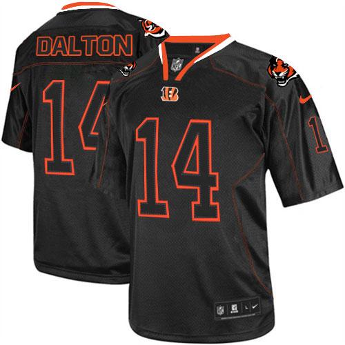 Bengals #14 Andy Dalton Lights Out Black Men's Stitched NFL Elite Jersey