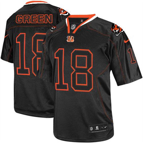 Bengals #18 A.J. Green Lights Out Black Men's Stitched NFL Elite Jersey