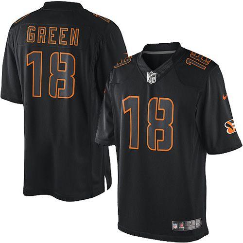 Bengals #18 A.J. Green Black Men's Stitched NFL Impact Limited Jersey
