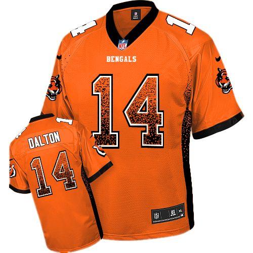 Bengals #14 Andy Dalton Orange Alternate Men's Stitched NFL Elite Drift Fashion Jersey